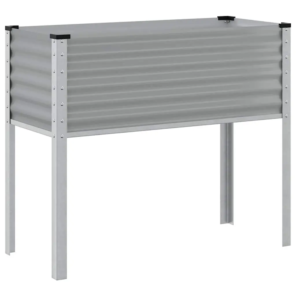 Garden Planter Box Outdoor Flowers Vegetables Herbs Steel Grey 100L x 45W x 90H cm