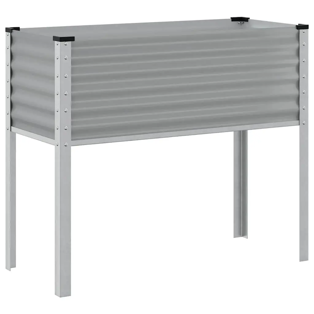 Garden Planter Box Outdoor Flowers Vegetables Herbs Steel Grey 100L x 45W x 90H cm