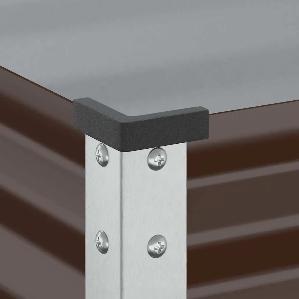 Steel Garden Planter Box Outdoor Raised Bed for Flowers Vegetables Herbs 100 x 45 x 90 cm Brown