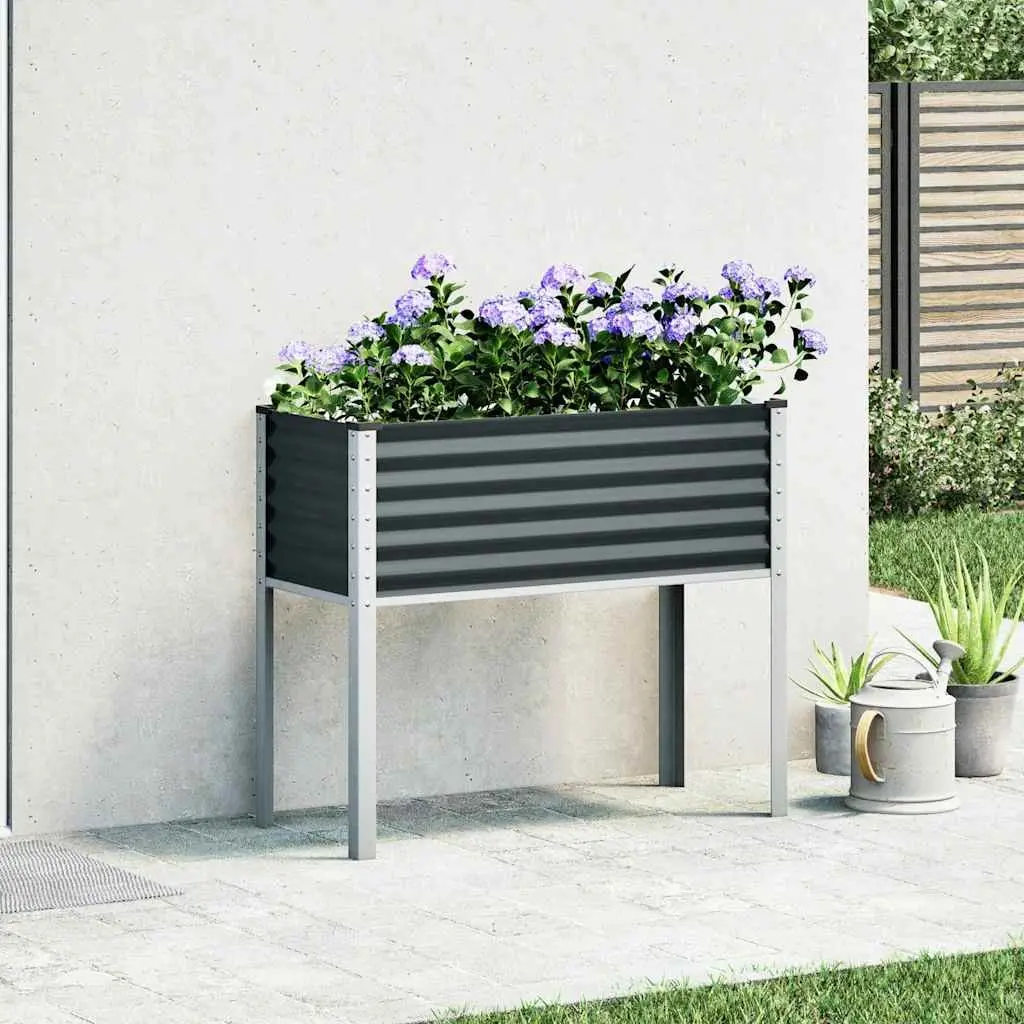 Steel Planter Box Outdoor Raised Flower Bed 100x45x90 cm Anthracite