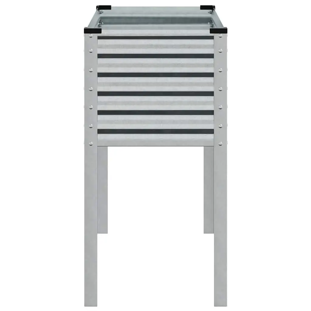 Garden Planter Box Growing Plants 100x45x90cm Galvanised Steel Silver