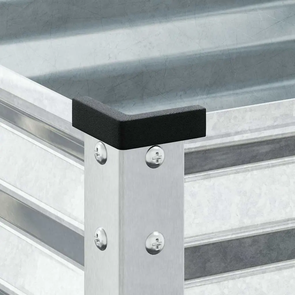 Garden Planter Box Growing Plants 100x45x90cm Galvanised Steel Silver