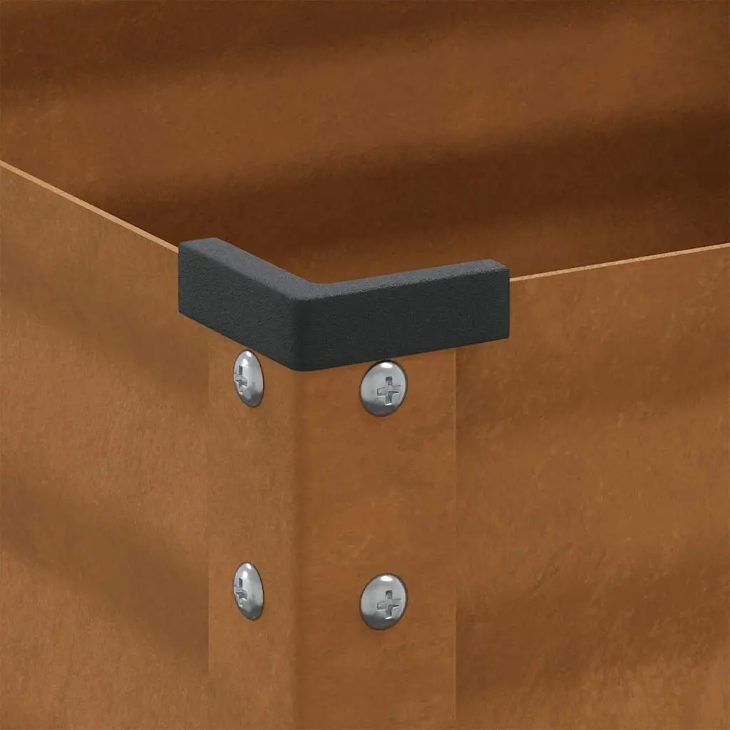 Steel Garden Planter Box for Flowers Vegetables 100x45x90 cm Brown