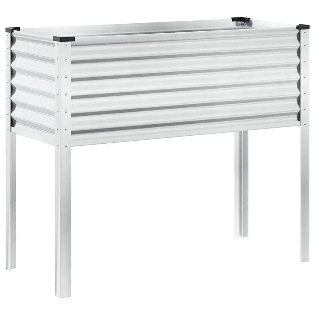 Steel Garden Planter Box for Flowers Vegetables 100x45x90 cm Brown