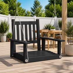 Durable Black Garden Swing Chair for Relaxation