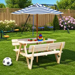 Reliable Kids Garden Umbrella: Blue Outdoor Shade Canopy