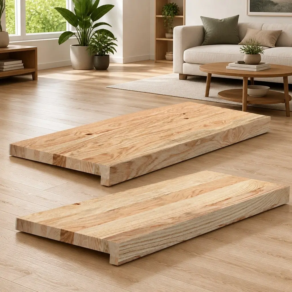 Window Sill Display Ledge Solid Oak Wood Untreated 70x25x2 cm Brown Pair