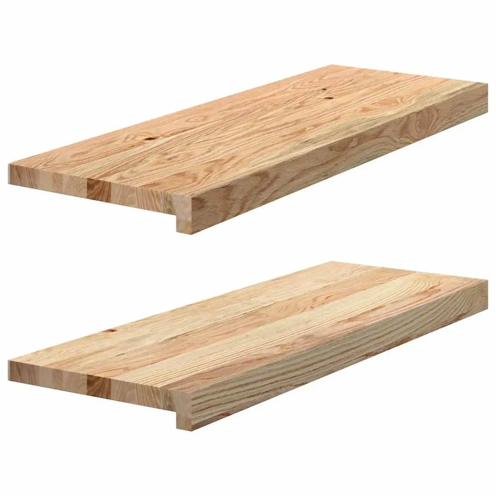 Window Sill Display Ledge Solid Oak Wood Untreated 70x25x2 cm Brown Pair