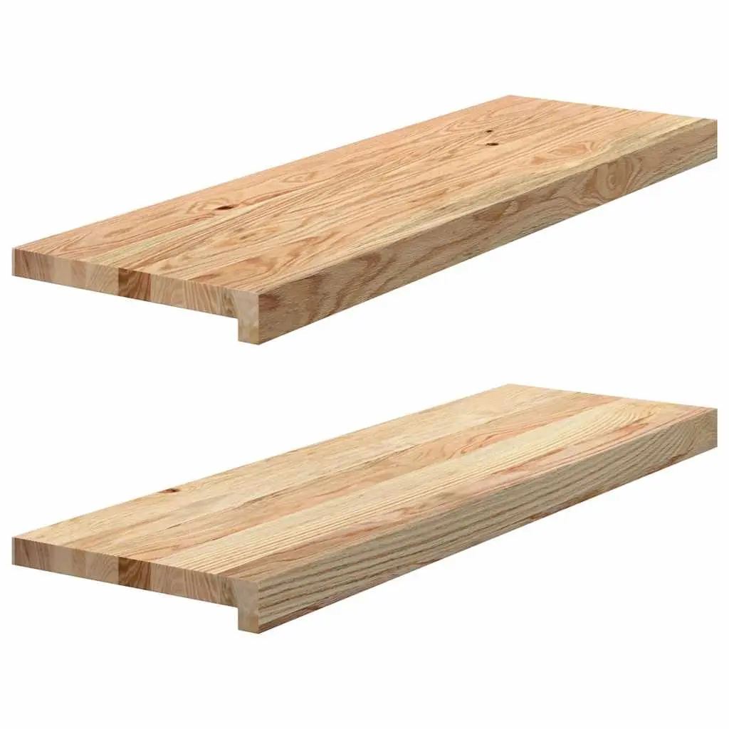 Window Sills Solid Oak Wood Untreated Natural 80x25x2 cm Interior Ledge 2 Piece