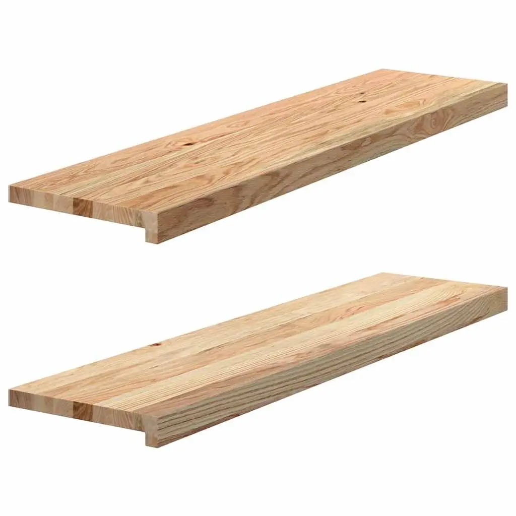 Wooden Window Sills Solid Oak Wood Untreated 100x25x2 cm Natural Brown Ledge 2 Piece