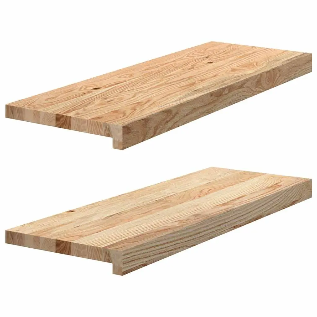 Window Sills Solid Wood Oak 70x30x2 cm Brown 2 Piece