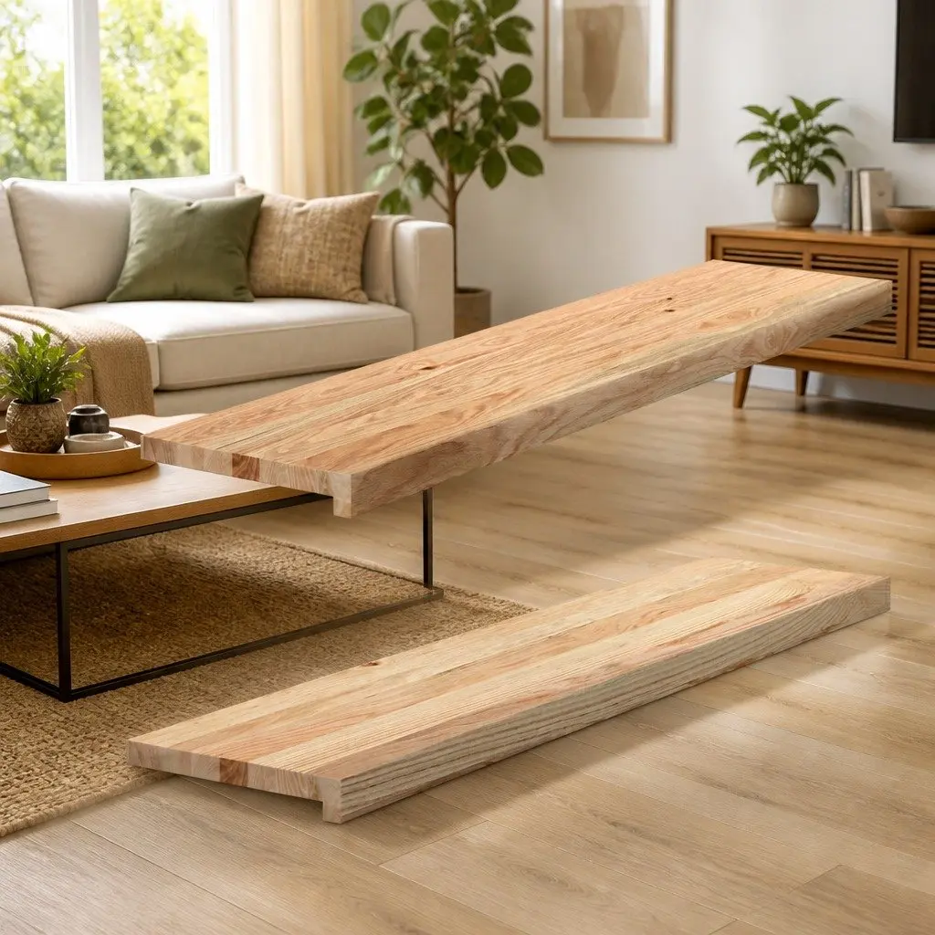 2 Piece Natural Oak Window Sills Untreated Solid Wood 110x30x2cm Wooden Ledge