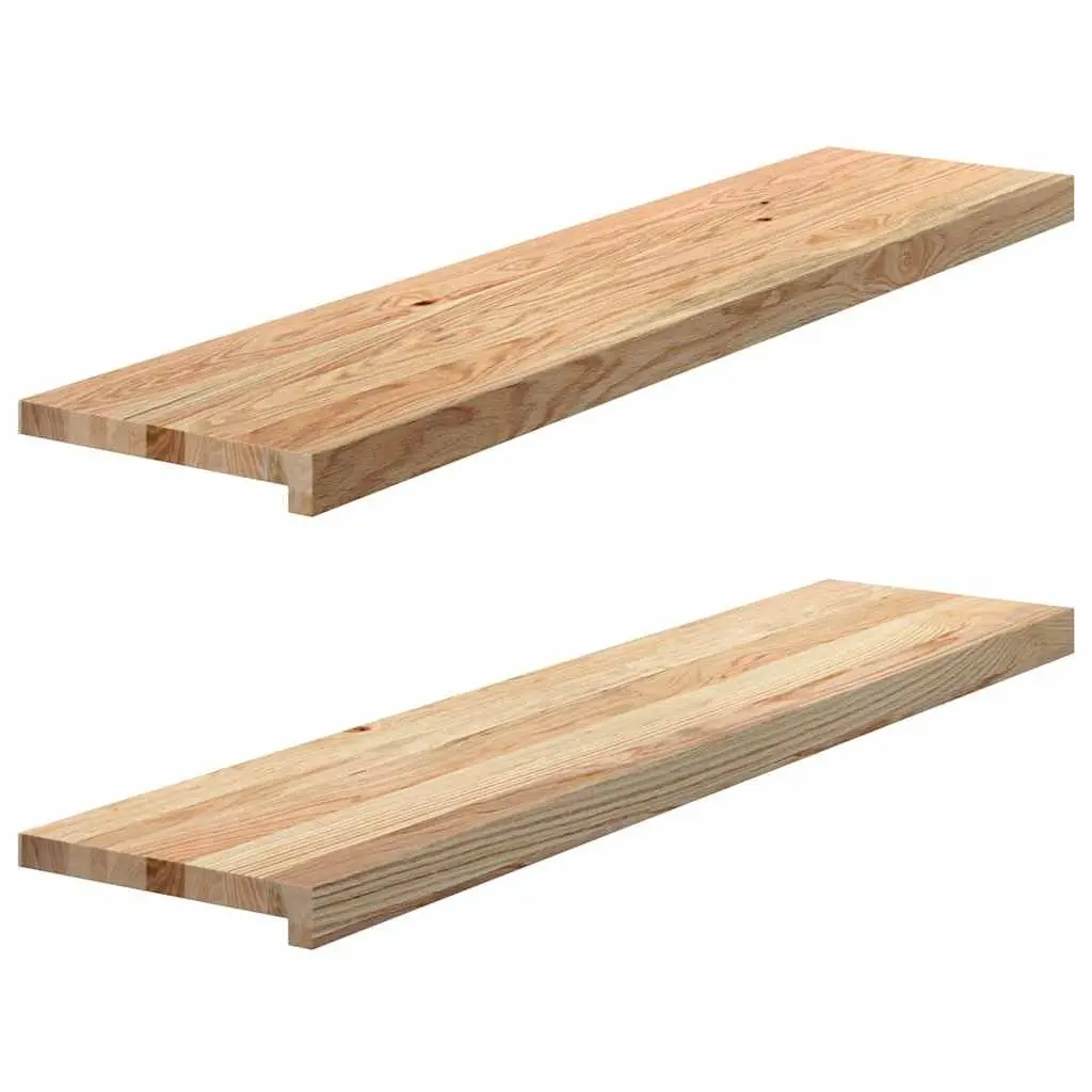 2 Piece Natural Oak Window Sills Untreated Solid Wood 110x30x2cm Wooden Ledge