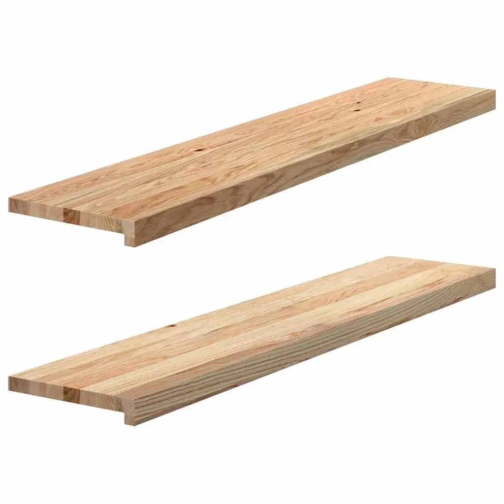 Solid Oak Wood Window Sills Untreated 120x30x2 cm Brown Display Ledge 2 Piece