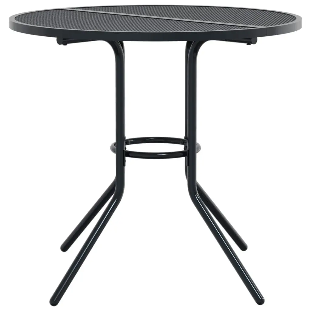 Patio Table Outdoor Garden Furniture Mesh Tabletop Steel Ø80cm Anthracite