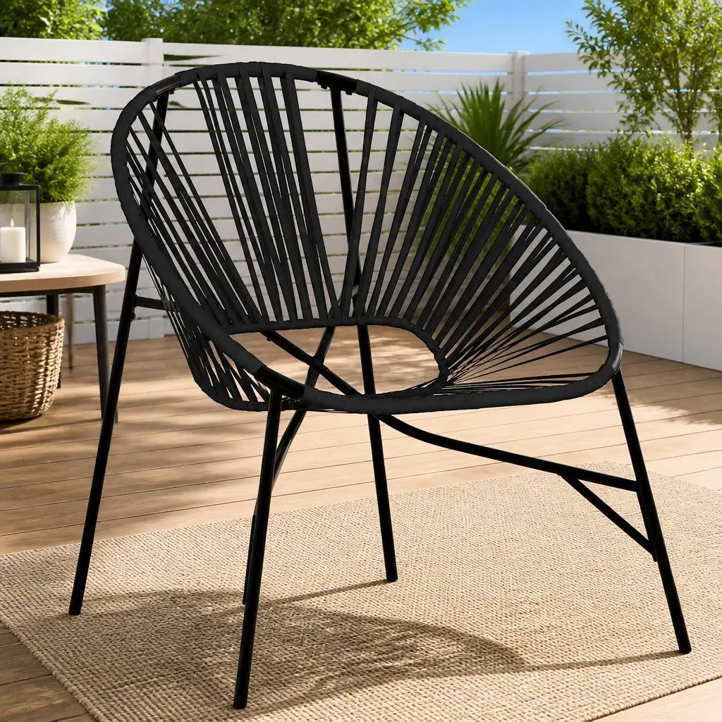 Outdoor Egg Chair Relaxation Black