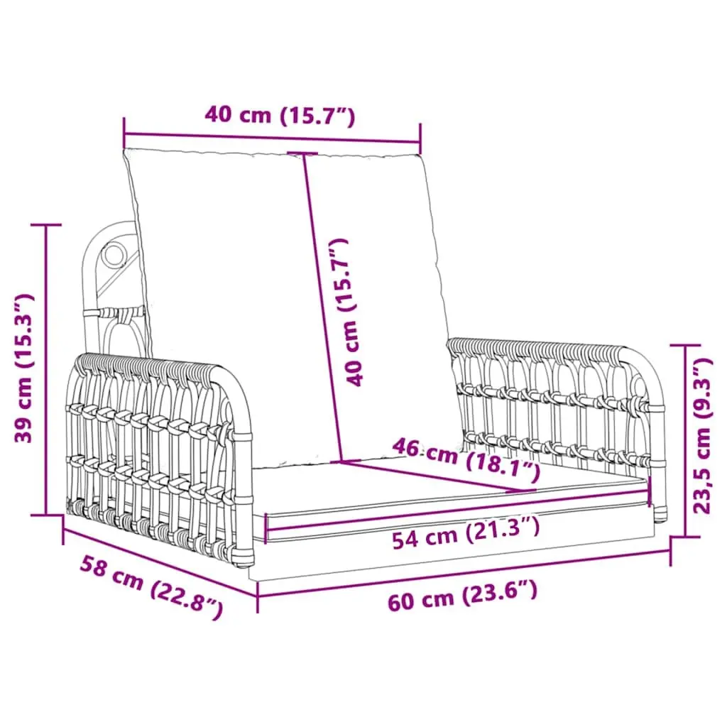 Outdoor Swing Chair with Cushions