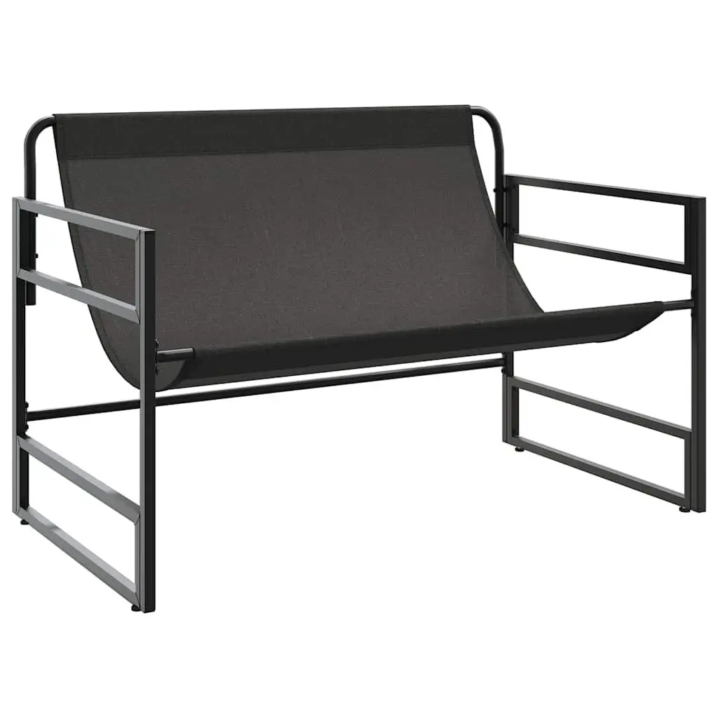 Garden Bench Outdoor Seating 113cm Taupe Steel Frame