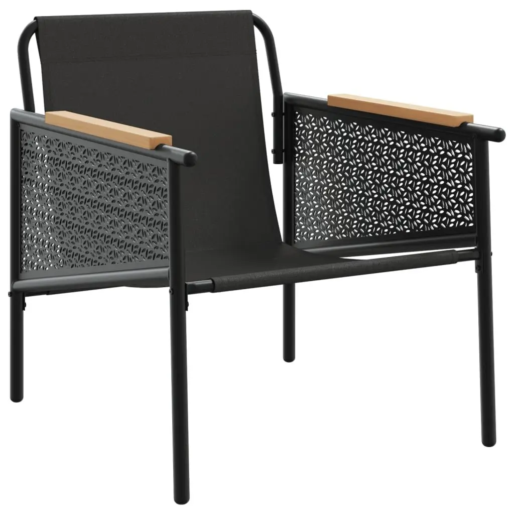 Garden Chairs 2 pcs Outdoor Relaxation Black Steel Frame with Cushions