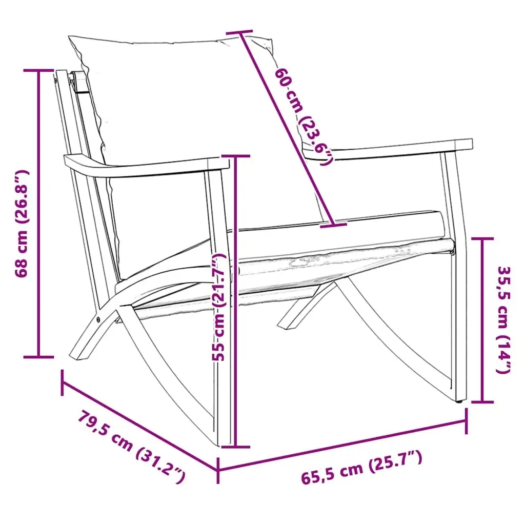Garden Chairs 2 pcs Outdoor Seating Set Black Steel Frame with Cushions