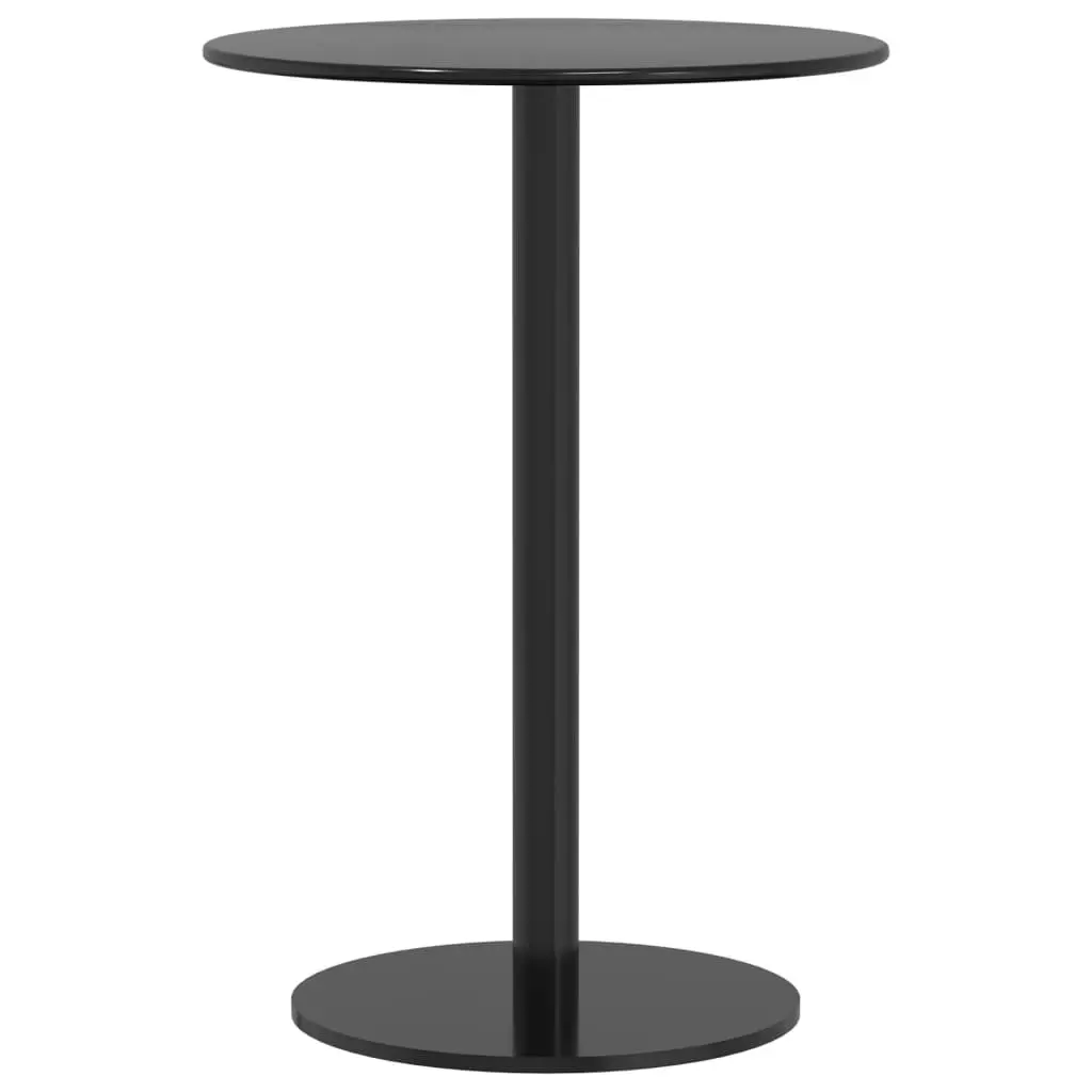 Round Garden Table Black Outdoor Patio Dining Steel Frame Ø50cm Height 72cm