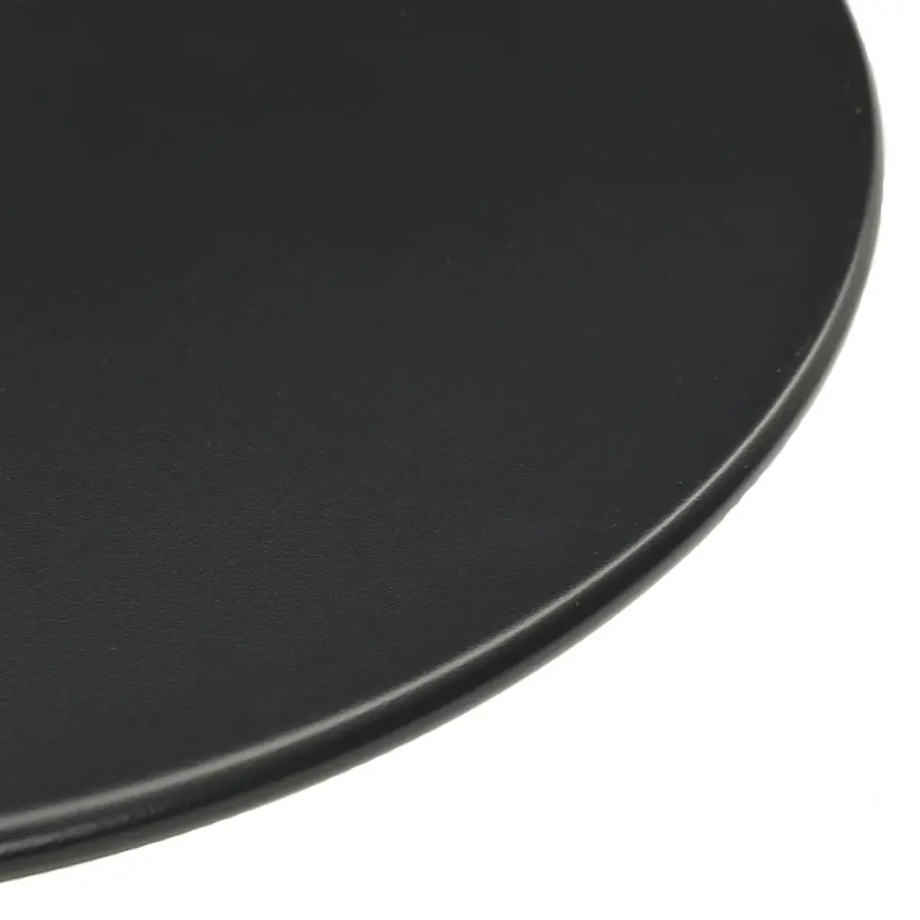 Round Garden Table Black Outdoor Patio Dining Steel Frame Ø50cm Height 72cm