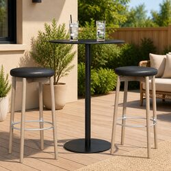 Reliable Black Round Garden Table Ø60cm for Outdoor Use