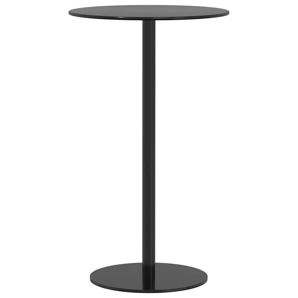Round Garden Table Outdoor Patio Furniture Ø60cm Black Steel Frame