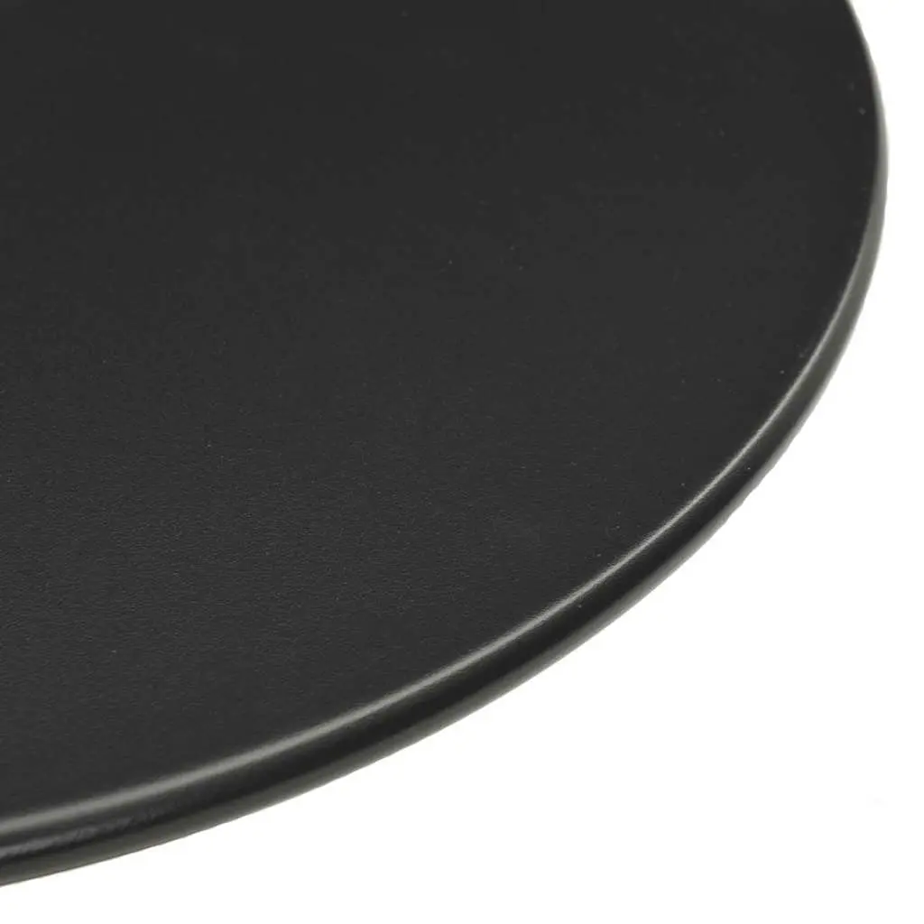 Round Garden Table Outdoor Patio Furniture Ø60cm Black Steel Frame
