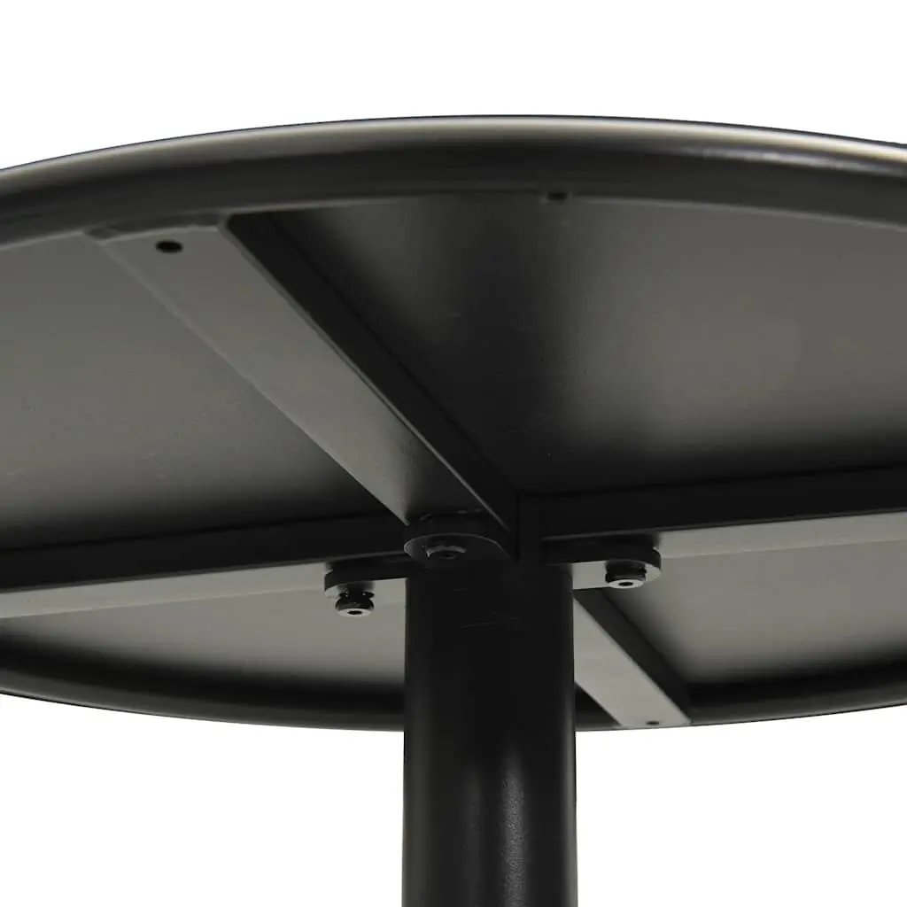 Round Garden Table Outdoor Patio Furniture Ø60cm Black Steel Frame