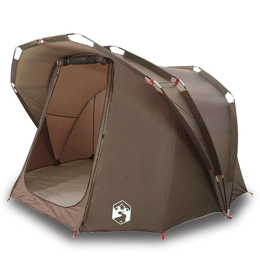 Fishing Tent 4-Person Waterproof Brown Outdoor Shelter UV Protection