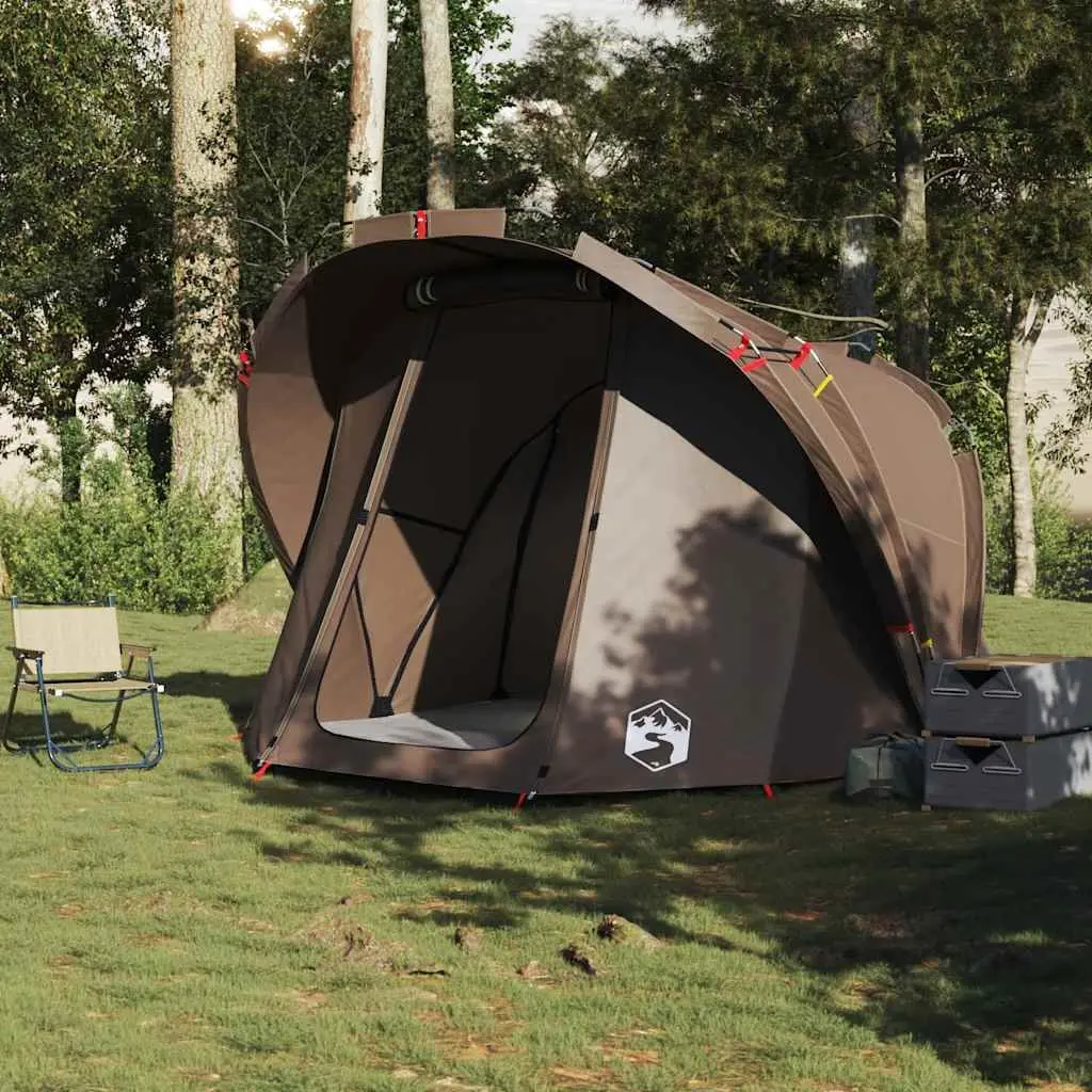 Fishing Tent 4-Person Waterproof Brown Outdoor Shelter UV Protection