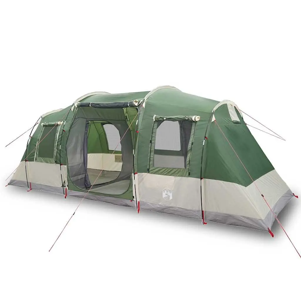 Camping Tent Tunnel 4-Person Green Waterproof Fibreglass Poles Easy Setup