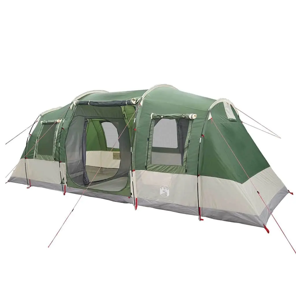 Camping Tent Tunnel 4-Person Green Waterproof Fibreglass Poles Easy Setup