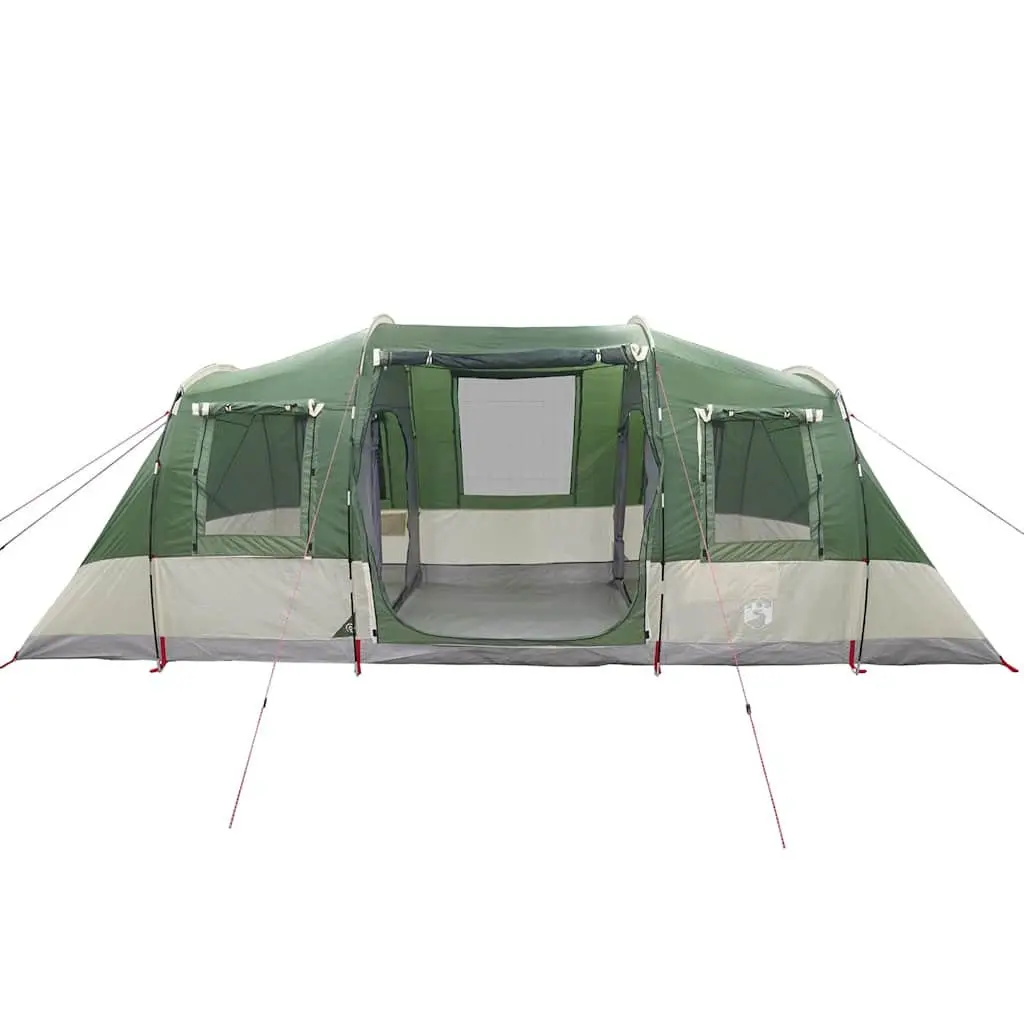 Camping Tent Tunnel 4-Person Green Waterproof Fibreglass Poles Easy Setup