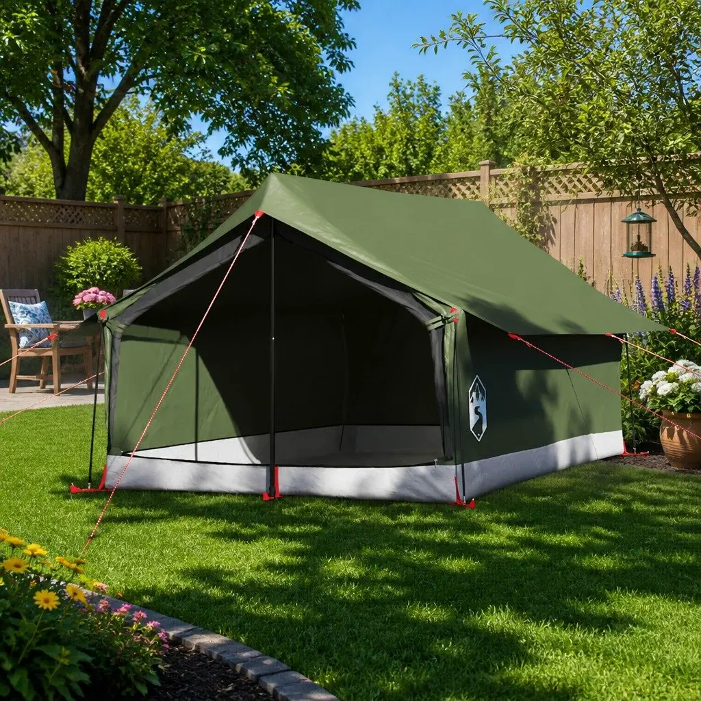 Camping Tent 2-Person Waterproof Olive Green Mesh Ventilation Mosquito Protection
