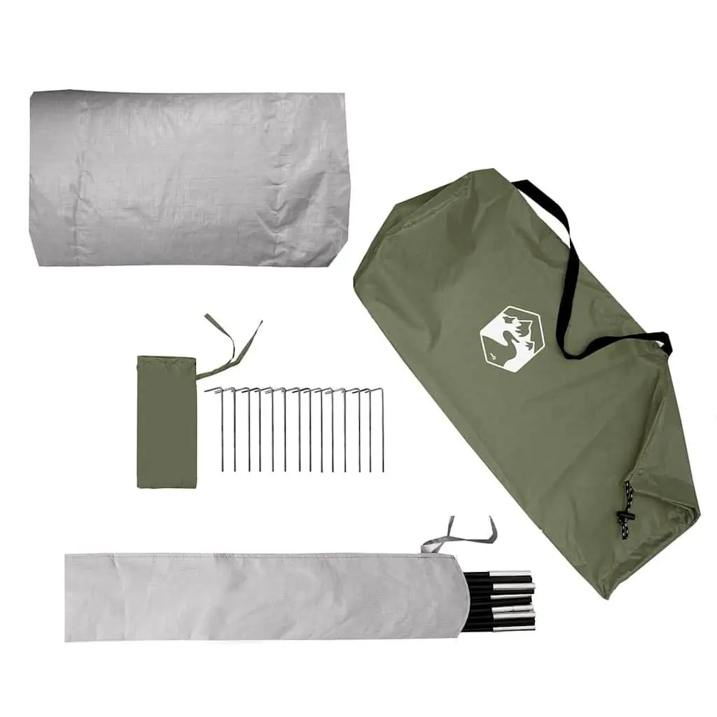 Camping Tent 2-Person Waterproof Olive Green Mesh Ventilation Mosquito Protection