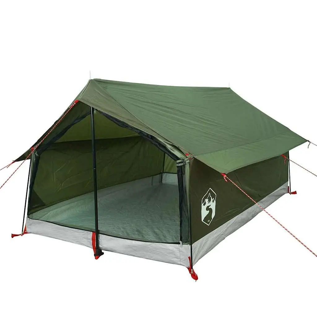 Camping Tent 2-Person Waterproof Olive Green Mesh Ventilation Mosquito Protection