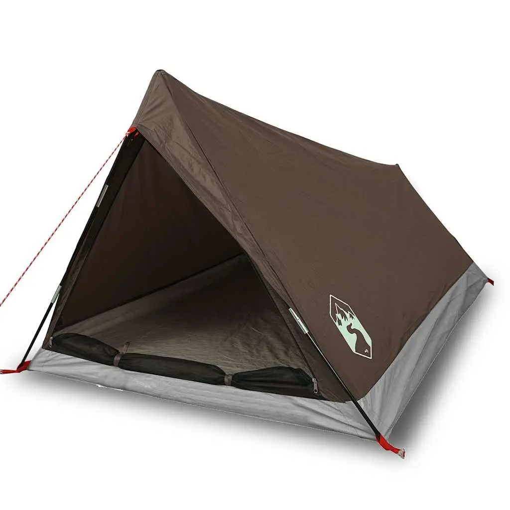 Camping Tent 2-Person Waterproof Brown Mosquito Protection Mesh Ventilation