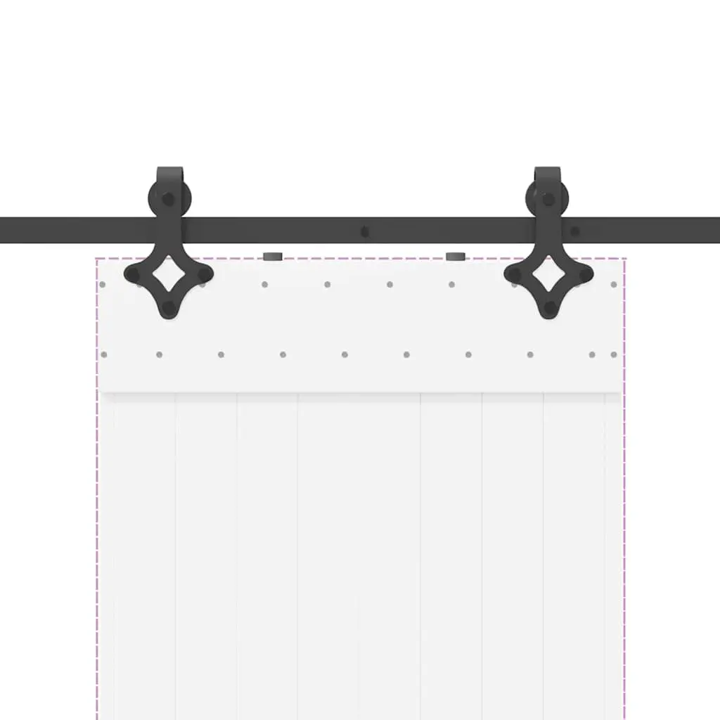 Steel Track Sliding Door Hardware Kit 213.5cm Black System for Interior Use