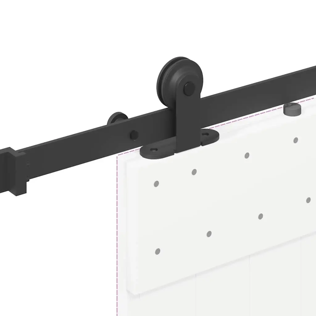 Sliding Door Hardware Kit Sliding Movement 152.5cm Black Steel Track Rail System
