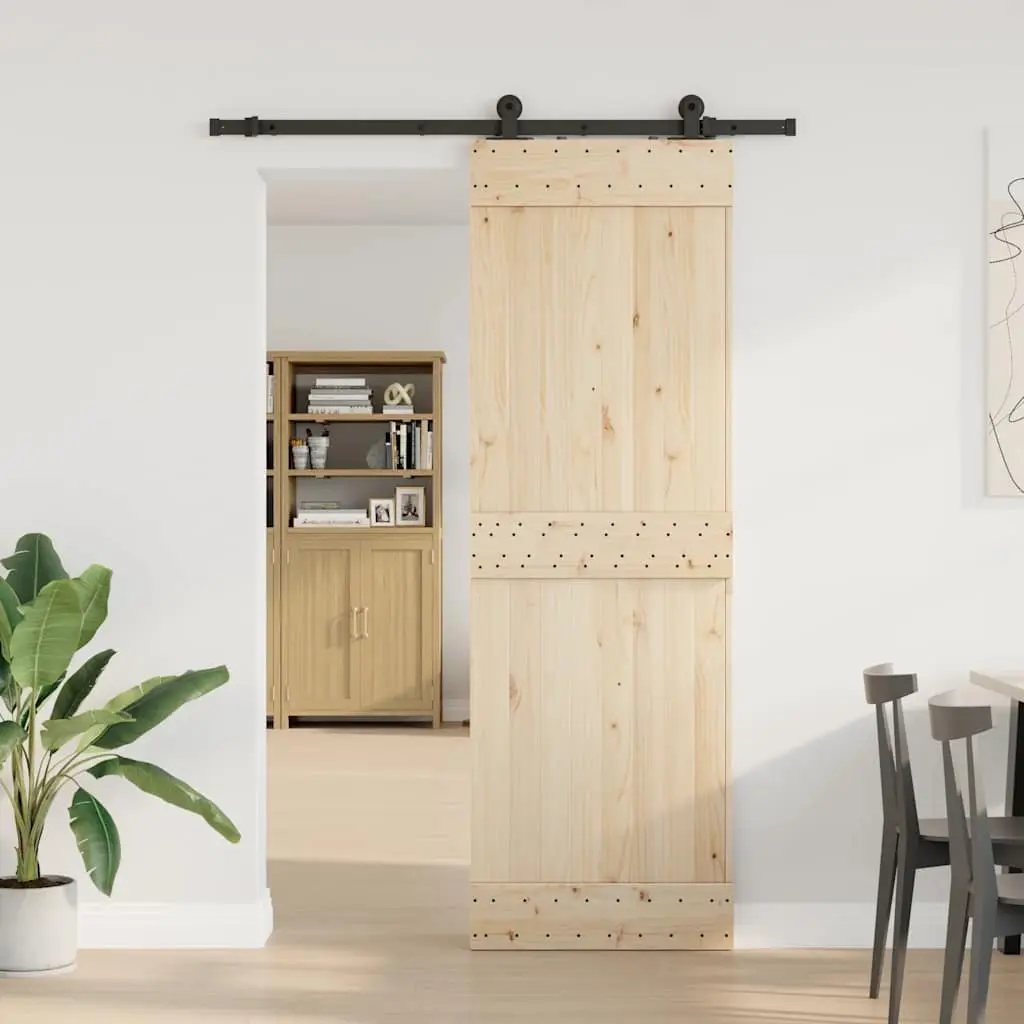 Sliding Door Hardware Kit Sliding Movement 152.5cm Black Steel Track Rail System