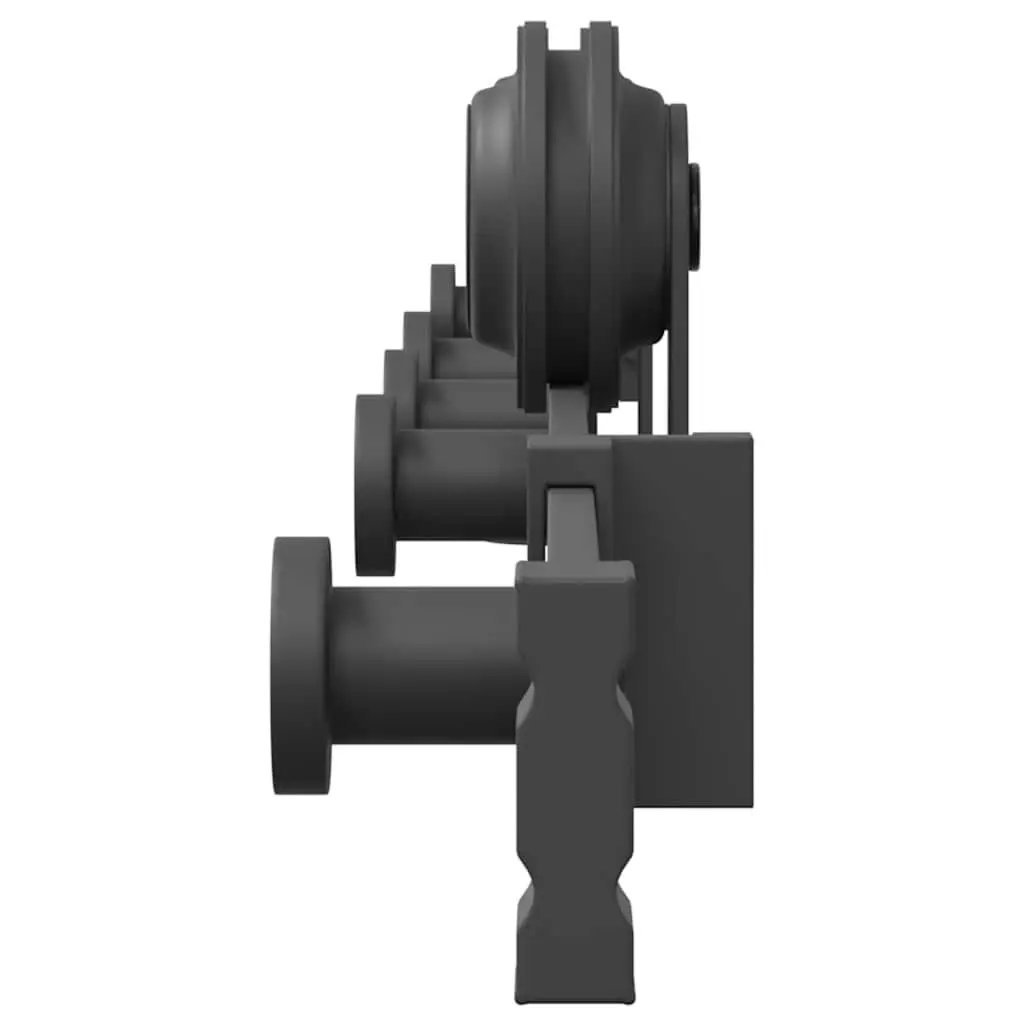 Sliding Door Hardware Kit Sliding Movement 152.5cm Black Steel Track Rail System