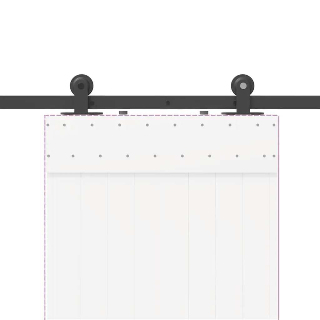 Sliding Door Hardware Kit Sliding Movement 152.5cm Black Steel Track Rail System