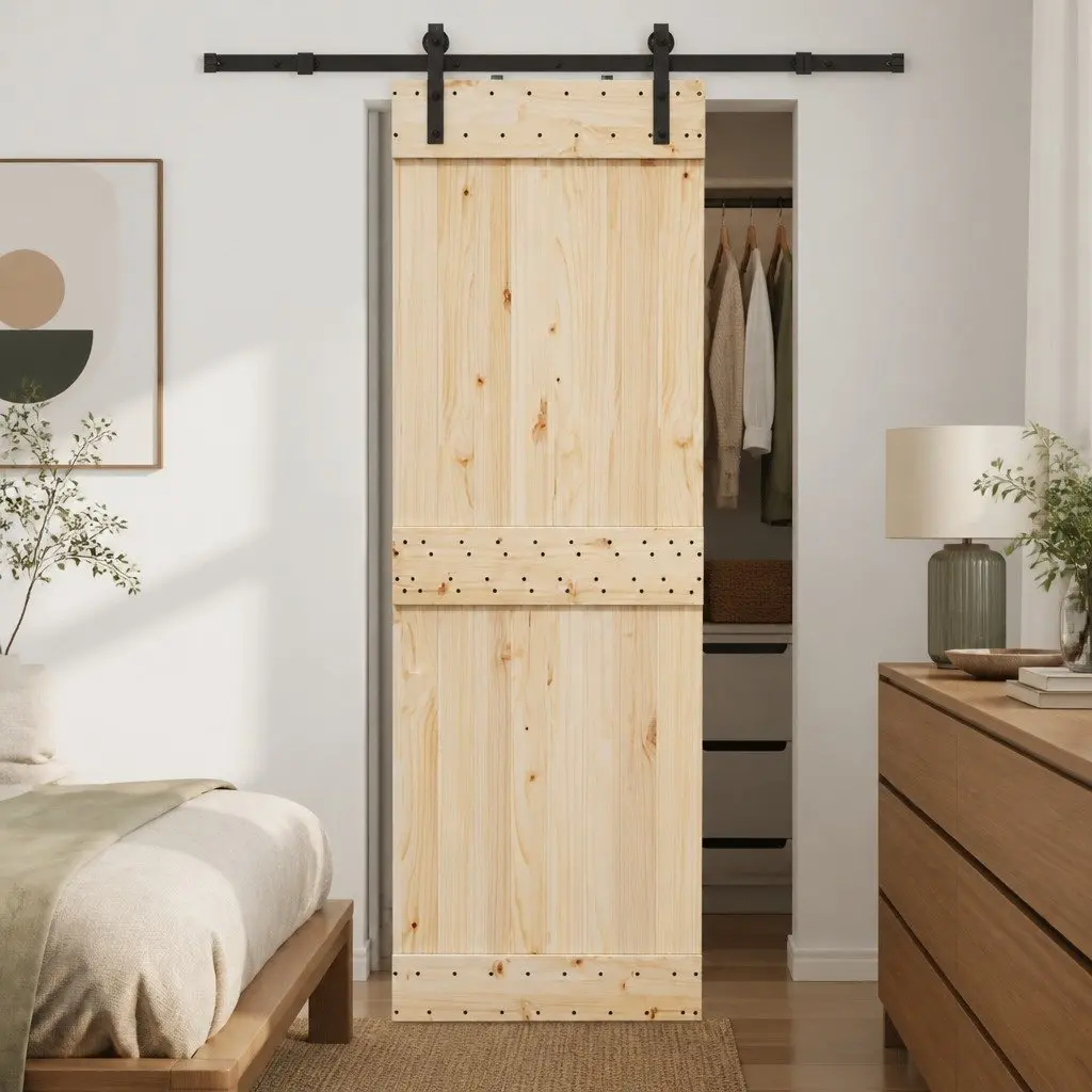 Sliding Door Hardware Kit Sliding Door System 152.5cm Black