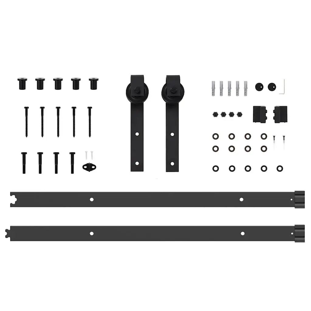 Sliding Door Hardware Kit Sliding Door System 152.5cm Black