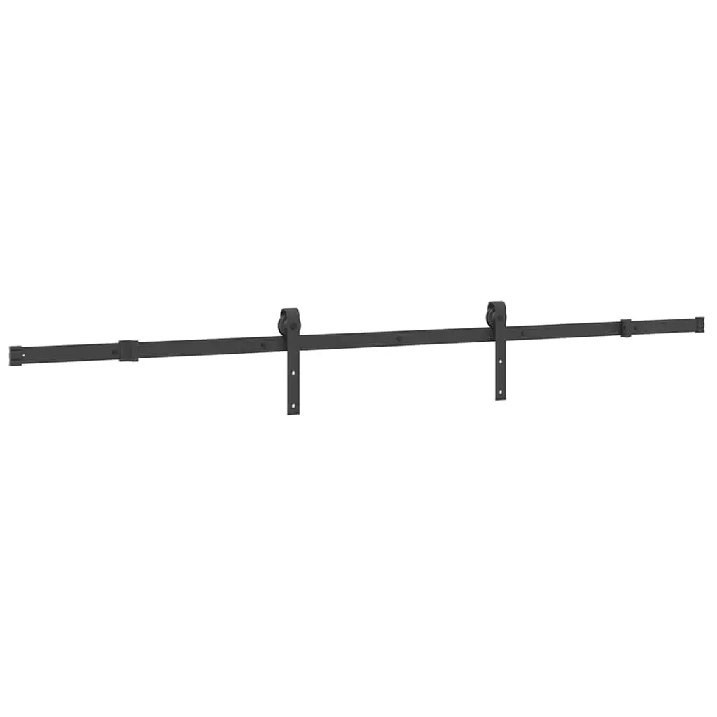 Sliding Door Hardware Kit Black 213.5cm Steel Track Rail Barn Door System