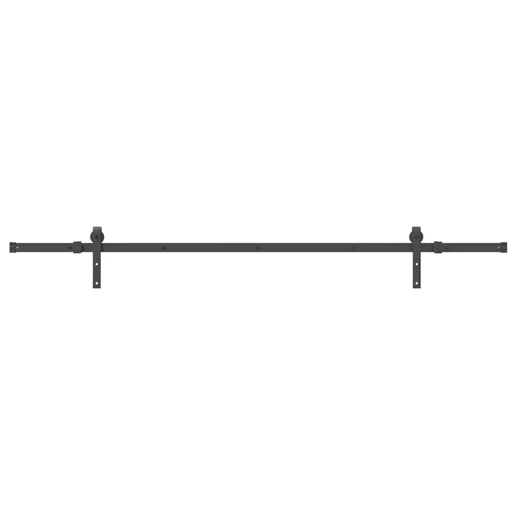 Sliding Door Hardware Kit Black 213.5cm Steel Track Rail Barn Door System