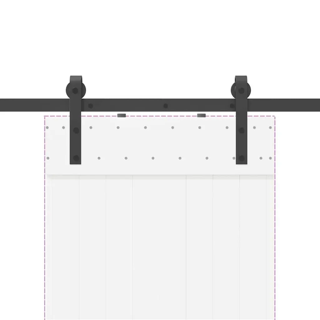 Sliding Door Hardware Kit Black 213.5cm Steel Track Rail Barn Door System