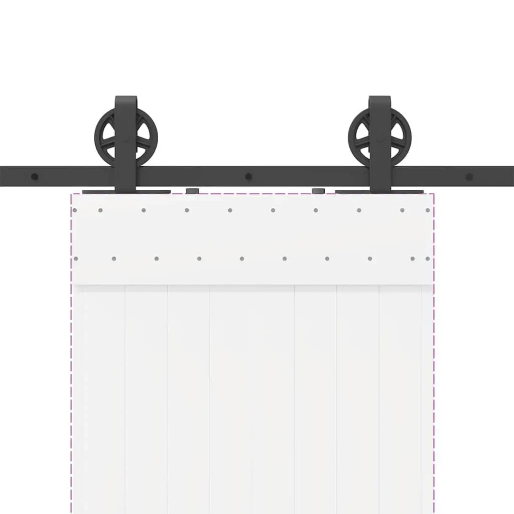 Sliding Door Hardware Kit 183cm Steel Track Rail System Black